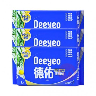 Deeyeo ��������ֲ��ʪ��ֽ������ 40Ƭ*3��