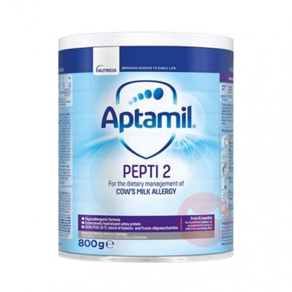 Aptamil Ӣ��������Pepti���ˮ��Ӥ�׶��̷�2�� 6�������� 800g Ӣ������ԭ��